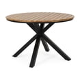 thumbnail image 3 of Satterlee Acacia Wood Outdoor Circular Dining Table, Teak and Black, 3 of 8