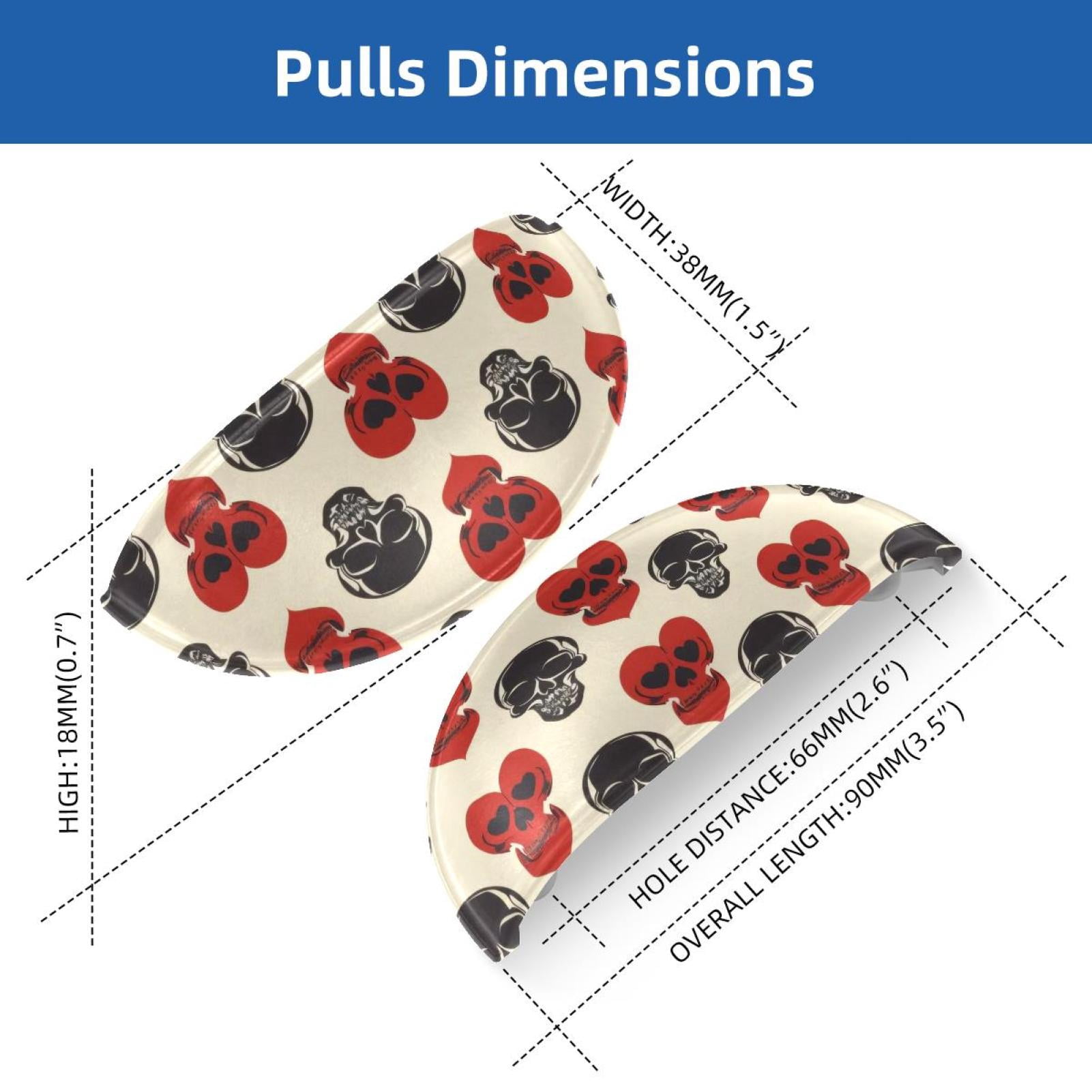 PhooArto 6 Pcs Cup Drawer Pulls, Love Skull Pattern Shell Shape Handles Cabinet Knobs for Dresser Cupboard Closet Wardrobe with Screws