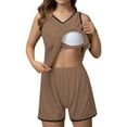 thumbnail image 3 of Womens Pajama Sets – Two Piece with Stylish Fit for Recovery Days Home Office or Nighttime Routines Women's Summer Ice Silk Ribbed Padded Vest With Plus Size Thin And Comfortable & Sleepwear Set, 3 of 9