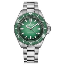 Edox Neptunian Automatic Stainless Steel Green Dial Date Divers Mens Watch 80120-3VM-VDN1