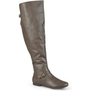 Journee Collection Womens Tall Round Toe Buckle Riding Boots