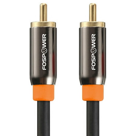 FosPower Digital Audio Coaxial Cable [24K Gold Plated Connectors] Premium S/PDIF RCA Male to RCA Male for Home Theater, HDTV, Subwoofer, Hi-Fi Systems