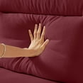 thumbnail image 6 of Modern Snowfleece Velvet Three Seat Sofa Couch with Nailhead Trim, High Back Support, Thick Foam Spring Cushions, Wood Metal Frame, 700LB Capacity, for Living Room Bedroom Office Lounge (Burgundy), 6 of 9