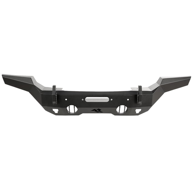 Rugged Ridge Bumper 11540.31 Heavy Duty Off-Road; One Piece Design; Direct Fit; Mounting Hardware Included; Without Grille Guard; With Winch Mount; With D-Ring Mounts; Powder Coated Black Steel