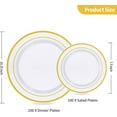thumbnail image 5 of 200PCS Gold Plastic Plates, Heavy Duty Disposable Gold Plates with 100 10.25 inch Dinner Plates and 100 7.5 inch Dessert Plates for Party, Holiday, Wedding, Thanksgiving, 5 of 7