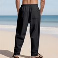 thumbnail image 5 of Men’s Loose Straight Cotton Linen Pants Breathable Summer Casual Bottoms, 5 of 9