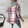 thumbnail image 6 of NSLGXD Women's Plaid Flannel Shirts Hoodie Long Sleeve Oversized Shirt Jacket Button Down Blouse Tops Pockets Shacket Jacket for Teen Girl, 6 of 6