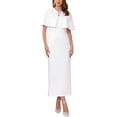 thumbnail image 1 of VESTIDO TIPO TUBO FORMAL PARA MUJER INSPIRE CHIC, JUEGO DE 2 PIEZAS, ELEGANTE, PARA INVITADAS A BODAS, CON CAPA, TALLA 2XL, BLANCO, 1 of 6
