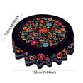 thumbnail image 3 of TIELUTT Nappe Florale d'Art Populaire Mexicain Bleu Marine avec Rectangle Brodé Coloré et Rond Nappe de 6 Pieds Housse de Table pour Arts et Artisanat Nappe Ronde d'Extérieur Tissu de Table Nappe Ajustée Cl, 3 of 7