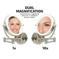 thumbnail image 2 of Espejo de Maquillaje Ovente 19 cm Montado en Pared con LED y Doble Lupa 1X-10X, 2 of 9