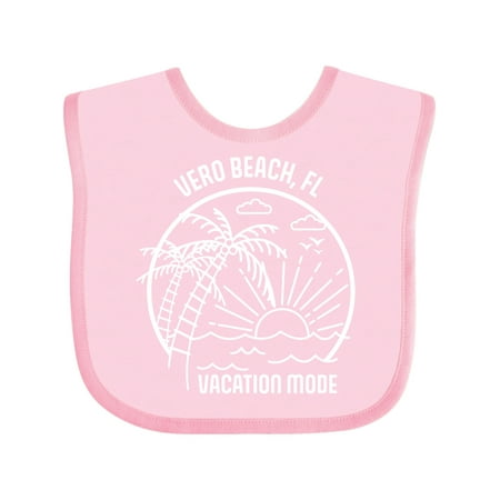 

Inktastic Summer Vacation Mode Vero Beach Florida Gift Baby Boy or Baby Girl Bib
