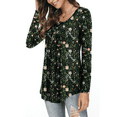 thumbnail image 2 of SOMER Boho Tops For Women Long Sleeve Shirts Dressy Casual Blouses With Printed Pleated Button Tunic Tops for Going Out, 2025 Fall Trendy, 2 of 6