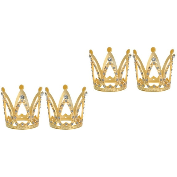 unbranded 4 pcs  Crown Cakes Topper Mini Crown Tiny Queen Crowns Small Princess Headpiece