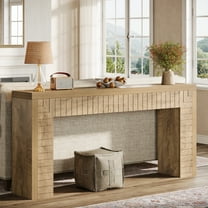 Tribesigns 70.9" Extra Long Console Table, Narrow Sofa Table Behind Couch, Brown