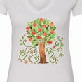 thumbnail image 4 of Inktastic Autumn Apple Tree Women's V-Neck T-Shirt, 4 of 5
