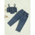 thumbnail image 6 of Suealasg Toddler Girls Clothes 2Pcs Kids Summer Outfit Set 1T 2T 3T 4T 5T 6T Sleeveless Denim Cami Tops and Ripped Denim Pants Jeans, 6 of 8