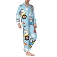 thumbnail image 2 of Balery Building Truck Pijama para Hombre de Dos Piezas con Manga Larga, Conjunto de Dormir y Descanso Suave con Bolsillos-Large, 2 of 7