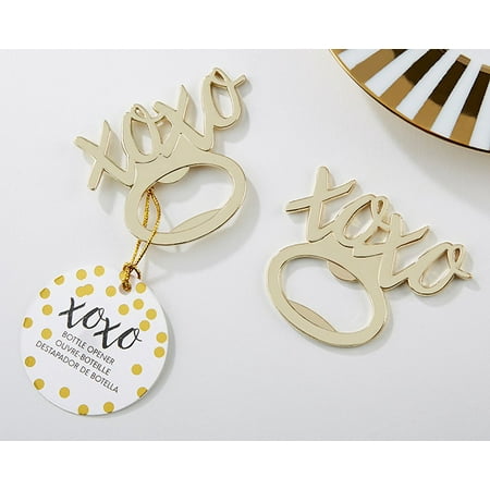 20 XOXO Gold Bottle Openers | Guest Gifts, Party Souvenirs, Party Favor or Decorations for Bridal Showers, Bachelorette Parties, Birthday Parties, Wedding Favors & More