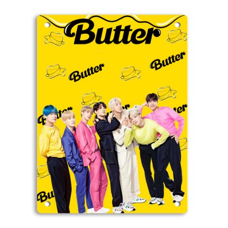 BTS Wall Sign - Cartoon Aluminum Poster 12 X 15 Inch Home Bar Wall Decoration Movie Poster