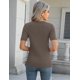 thumbnail image 3 of Jersey de manga corta Micoson Cable Knit para mujer, color café XXL, 3 of 5