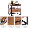 thumbnail image 4 of Gymax 2-Tiers End Side Sofa Table Metal Nightstand Storage Display Bedroom W/1 Drawer, 4 of 10