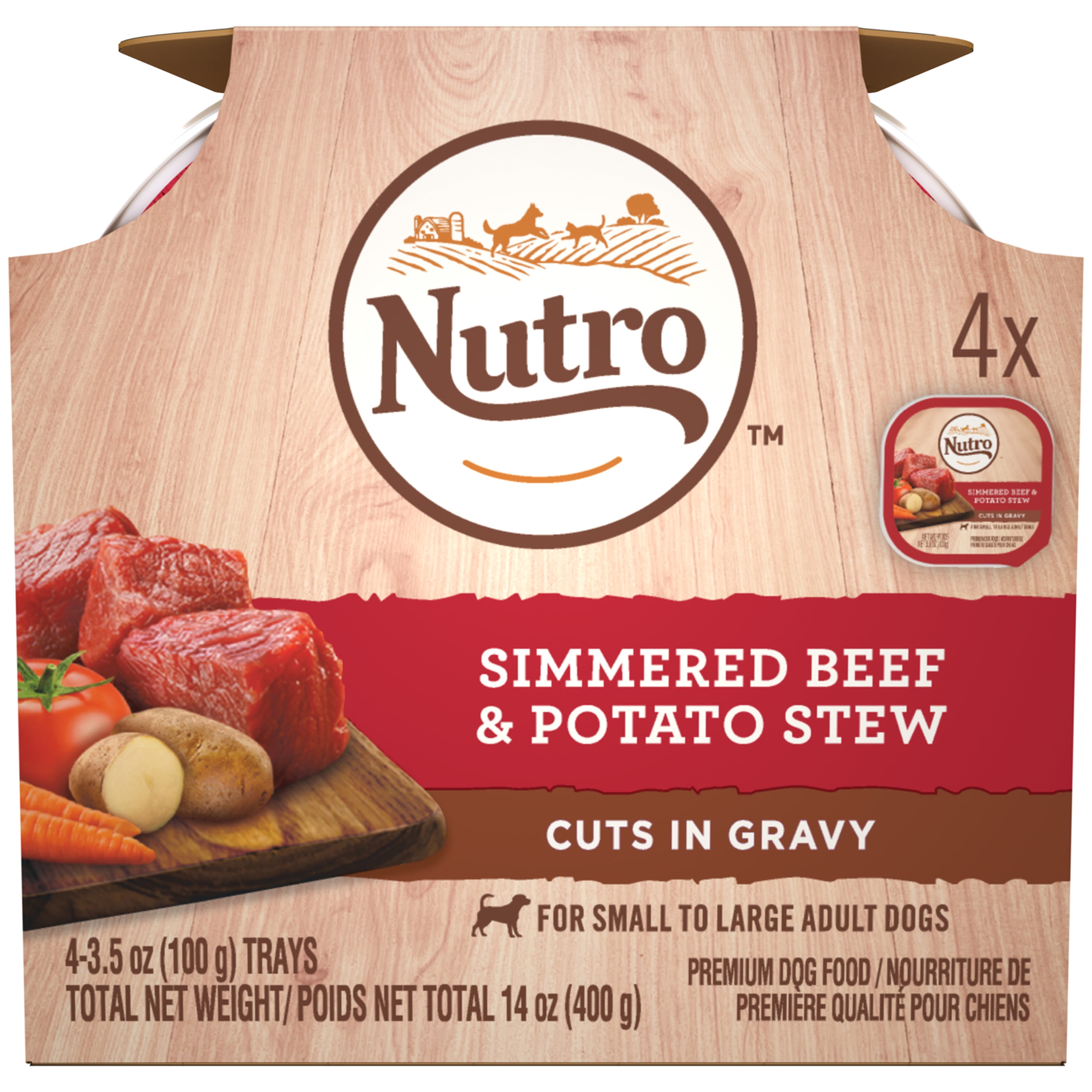 NUTRO Wet Dog Food Cuts in Gravy Multipack, Simmered Beef & Potato Stew