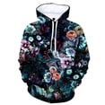 thumbnail image 5 of Sweat à Capuche Rétro Plantes Fleurs Impression 3D Mode Manches Longues pour Hommes Pull Manches Longues, 5 of 5