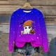 thumbnail image 1 of Heisall Womens Hoodies Halloween-themed Sparkling Print Round Neck Long Sleeve Fleece-lined Casual Sporty Fashion Sweatshirts, 1 of 9