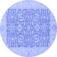 thumbnail image 1 of Ahgly Company Machine Washable Indoor Round Oriental Blue Traditional Area Rugs, 8' Round, 1 of 4