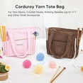thumbnail image 6 of Corduroy Crochet Bag – Large Yarn Storage Tote with Grommets, Pockets & Needle Holders – Knitting Bag Organizer for Crochet Hooks, Accessories, Tools & Projects –Gift for Knitters & Crafters, 6 of 7