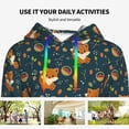thumbnail image 4 of Cauagu Cute plant fox for Women's Hooded Sweatshirts Pullover Hoodie for Women Fall Workout Sweat Long Sleeve Preppy Sweatshirts-Large, 4 of 7