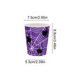 thumbnail image 4 of 24 Pack Purple Spider Web Disposable Halloween Paper Cups, Spooky Black Spider Print Drink Cups, Heavy Duty Disposable Tableware for Indoor Outdoor Halloween Decorations Haunted House Party Supplies, 4 of 7