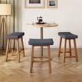 thumbnail image 2 of Yaheetech Set of 3 Farmhouse Counter Height Bar Stools, Padded Backless Seats, Dark Gray, 2 of 8
