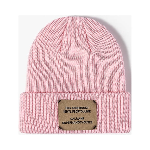 Hats for Women/Men Autumn And Winter Knitted Hat Letter Patch Warm Acrylic Beanie Cold Hat Men's Outdoor Wool Hat