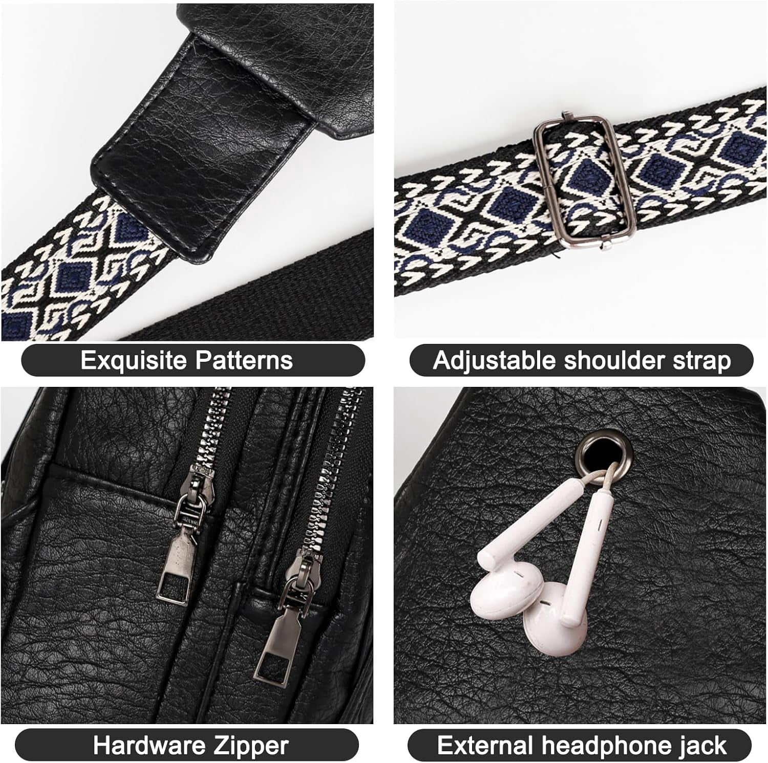 Sling Bag for Women Crossbody, Leather Cross Body Fanny Packs for Women, Trendy Chest Bag for Travel and Daily Use