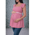 thumbnail image 4 of Blusa Maternidad Algodón Fresca Cómoda Ropa Embarazo Blusa Mujer Casual Con Encaje Color Rosa, 4 of 4