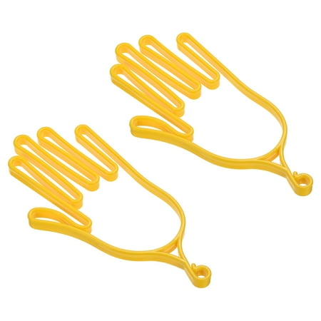 Uxcell Plastic Support Rack Hanger Holder Dryer Keeper Golf Gloves Stretcher Yellow 2 Pcs