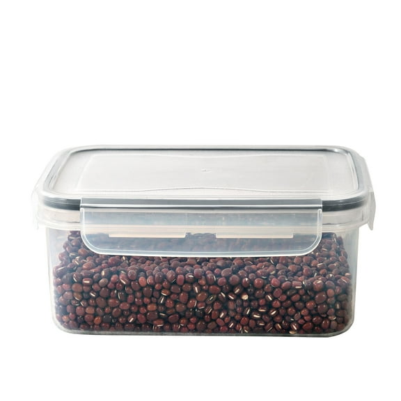 Airtight Food Storage Container Set, Transparent Plastic Kitchen Pantry Organizers with Locking Lids, Stackable Dry Food Canisters, Clear