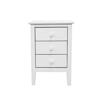 Pemberly Row Modern Solid Wood 3-Drawers End Table/Nightstand in White