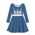 thumbnail image 4 of DISNIMO Merry Christmas Dress Girls Long Sleeve Blue Dress Kids Santa Claus Girl Dress Clothes for Girls 9/10 Winter Dresses Kids Church for Girls Swing Dress Kid Twirly Dress Girls Skater Dress, 4 of 6