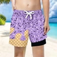 thumbnail image 2 of JAJAHO Swim Trunks For Boys Beach Shorts With Liner Summer Ice Cream Printed Casual Drawstring Boy Bathing Suit Bottoms 5-16Y, 2 of 4