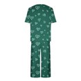 thumbnail image 4 of Offre Limitée Iumwxz Pyjamas Doux Tendance Ensembles Assortis Tenues de Voyage pour Femmes Graphique Cœur Col Rond Manches Courtes Taille Élastique Pantalons Raccourcis Tenues pour Femmes Mode Urbaine, 4 of 4