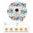 thumbnail image 6 of 15 Inch Round Placemats Set of 4, Red Starfish Non Slip Heat Insulation PP Table Mats, Summer Conch Coral Beach Blue Plaid Washable Place Mats for Kitchen Dining Party Table Decor, 6 of 7