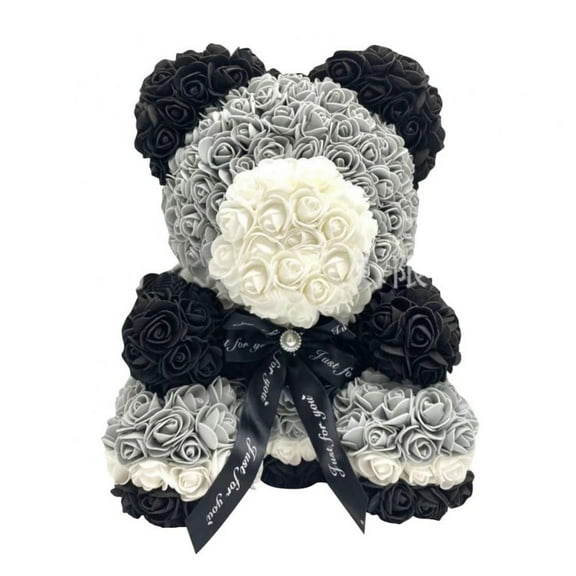 MixMart Rose Bear Rose Flower Teddy Bear,Forever Rose Flower Bear Gift for Women Girlfriend Wife Kids Mothers Day,Valentinesday,Anniversary, Birthdays,Clear Gift Box 10 Inch(Colorful)