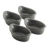 Rachael Ray Ceramics Oval Dipping Cups, 4-Piece, Gray