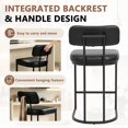 thumbnail image 5 of CRERIYO Counter Height Bar Stools Set of 2, Upholstered Kitchen Island Chairs with Thick Padded Seats, Backrests and Sturdy Metal Frame, Black, 5 of 9