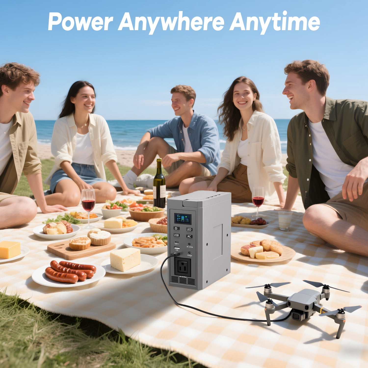 UNTIMATY 300W Portable Power Station 296Wh 81000mAH Outdoor Solar Powered Generator Quick Charge 110V AC DC Ports Emergency Lithium Battery