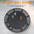 thumbnail image 5 of 42 Inch 3-in-1 Fire Pit with 2 Grills – Large Outdoor Wood Burning Fireplace for Camping, Picnic & Bonfire, Round Metal Table with Lid for Backyard, Patio & Party, 5 of 6