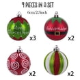 thumbnail image 2 of Yuarrent Bolas navideñas irrompibles colgantes de plástico galvanizado, adornos con forma de Claus, decoración del hogar. Kits de decoración para fiestas tipo+1 6CM9 PIEZAS, 2 of 6