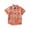 D005-Orange, variant on Boys Button Down Short Sleeve Shirts Toddler Buffalo Plaid Shirt with Pocket School Uniform Dress Shirt